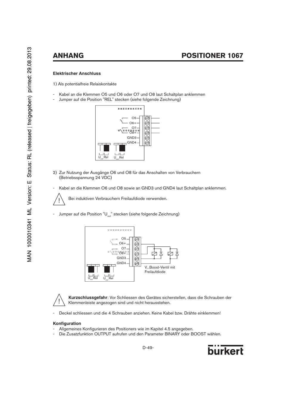 Positioner 1067, Anhang | Burkert Type 1067 User Manual | Page 49 / 158