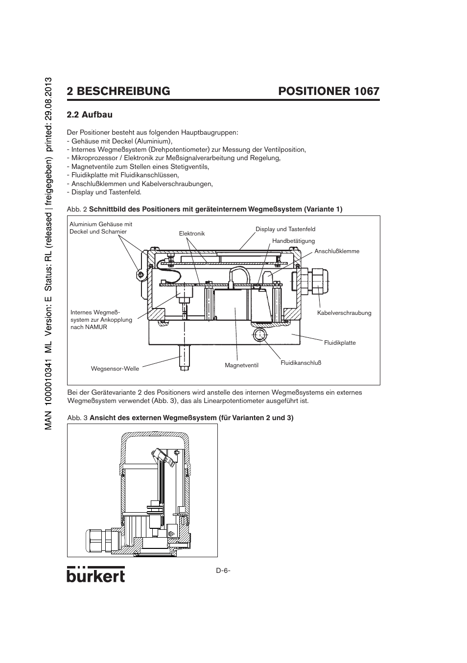 2 aufbau | Burkert Type 1067 User Manual | Page 6 / 158