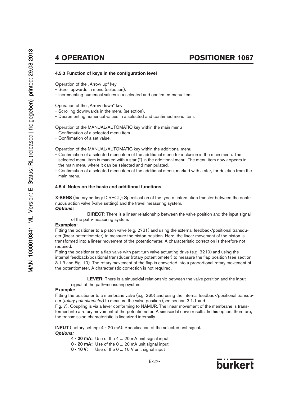 Positioner 1067, 4 operation | Burkert Type 1067 User Manual | Page 79 / 158