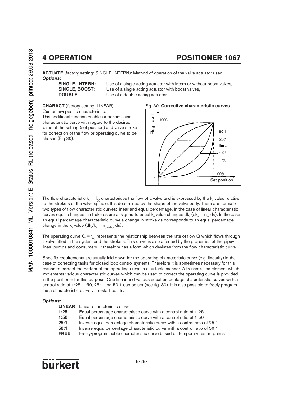 Positioner 1067, 4 operation | Burkert Type 1067 User Manual | Page 80 / 158