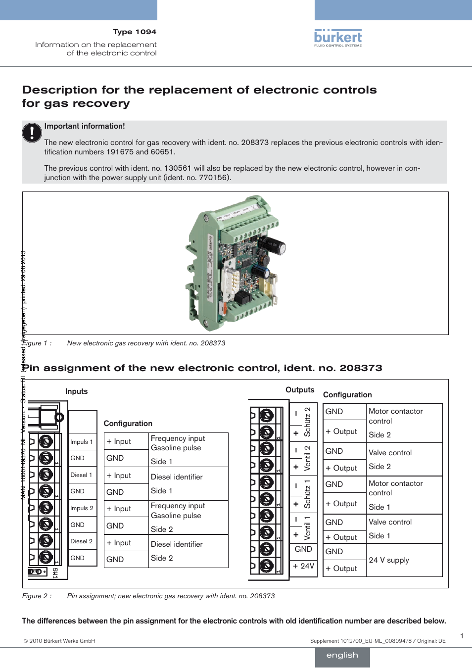 Burkert Type 1094 User Manual | 12 pages