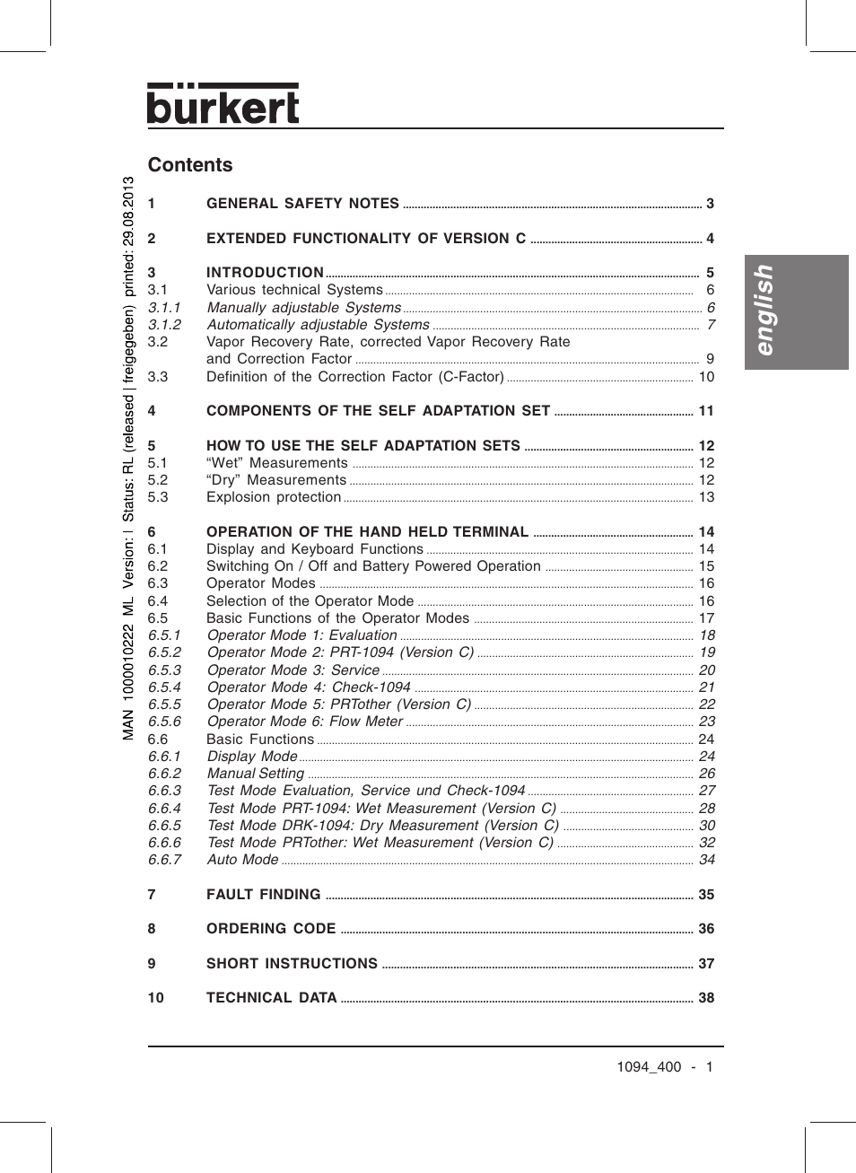 Burkert Type 1094 User Manual | Page 3 / 126