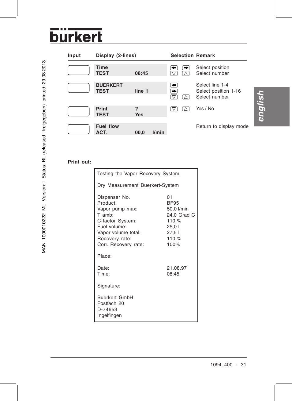 English | Burkert Type 1094 User Manual | Page 33 / 126