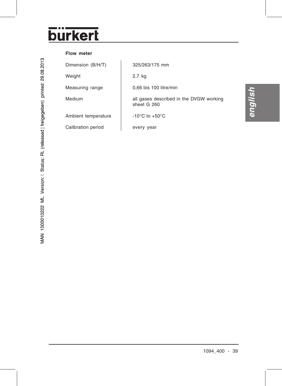 English | Burkert Type 1094 User Manual | Page 41 / 126