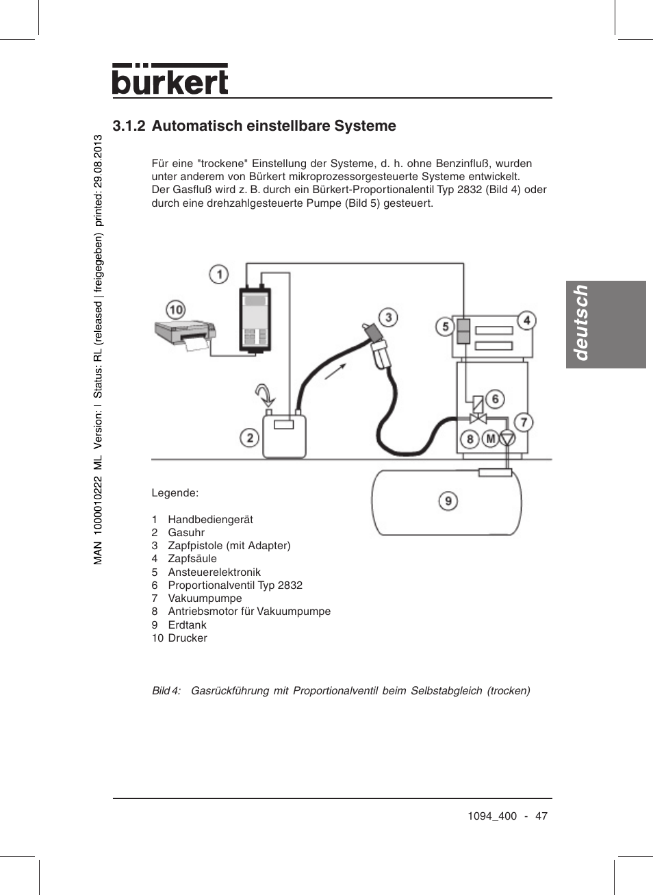 Deutsch, 2 automatisch einstellbare systeme | Burkert Type 1094 User Manual | Page 49 / 126