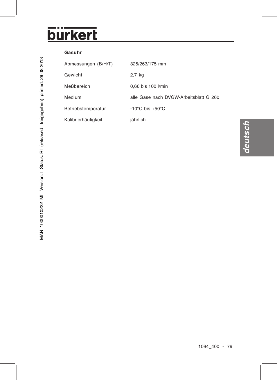 Deutsch | Burkert Type 1094 User Manual | Page 81 / 126