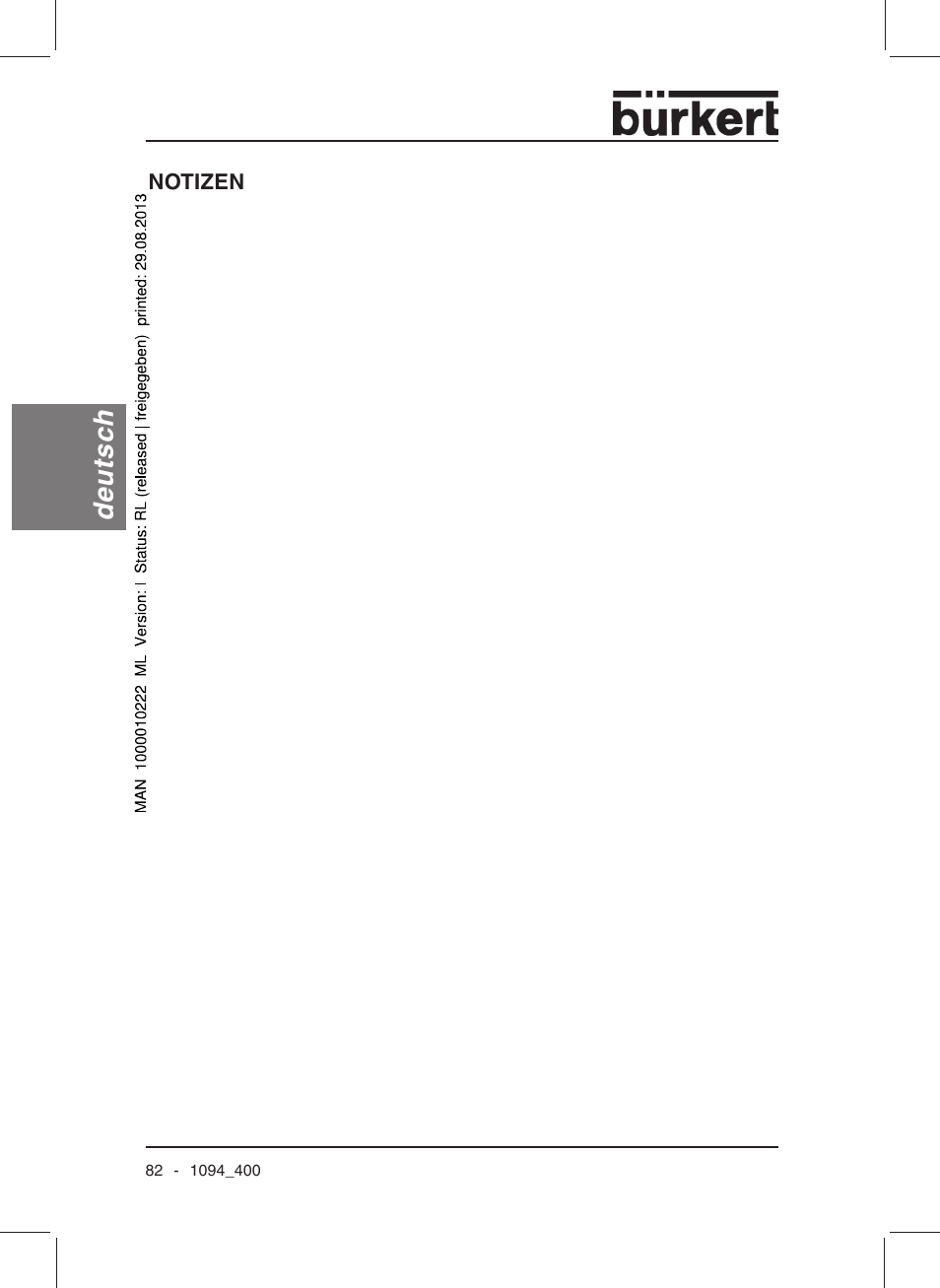 Deutsch | Burkert Type 1094 User Manual | Page 84 / 126