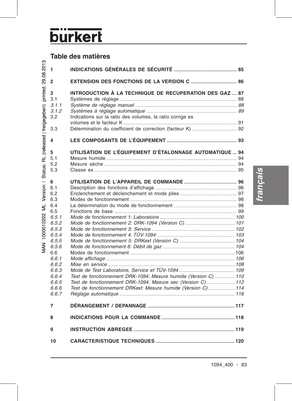 Burkert Type 1094 User Manual | Page 85 / 126