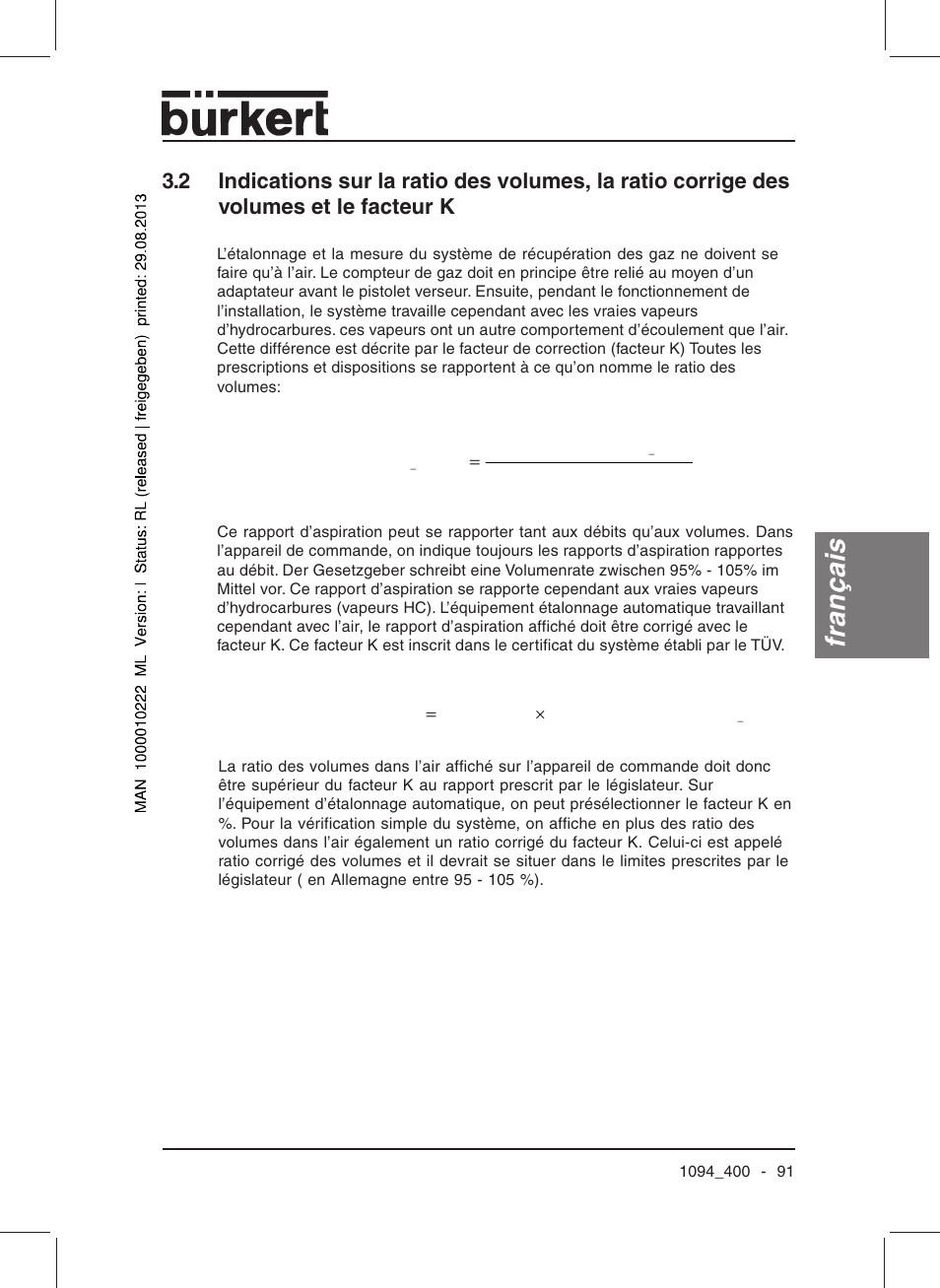 Français | Burkert Type 1094 User Manual | Page 93 / 126