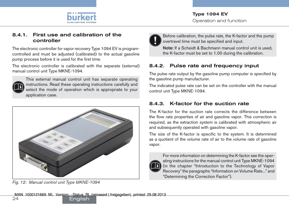 Burkert Type 1094 User Manual | Page 24 / 82