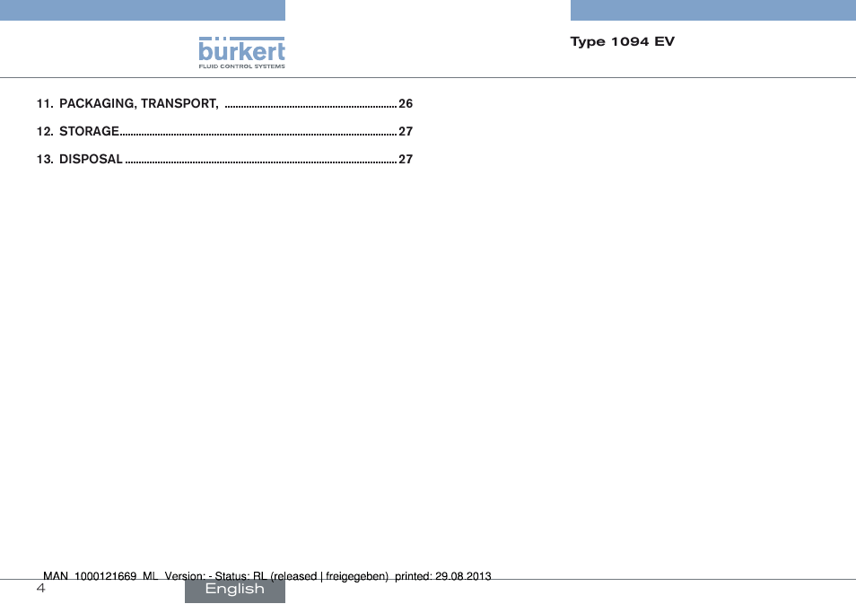 Burkert Type 1094 User Manual | Page 4 / 82