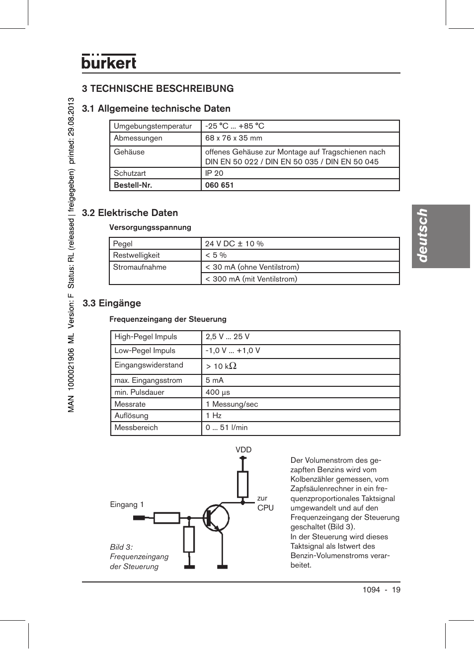 Deutsch | Burkert Type 1094 User Manual | Page 21 / 41