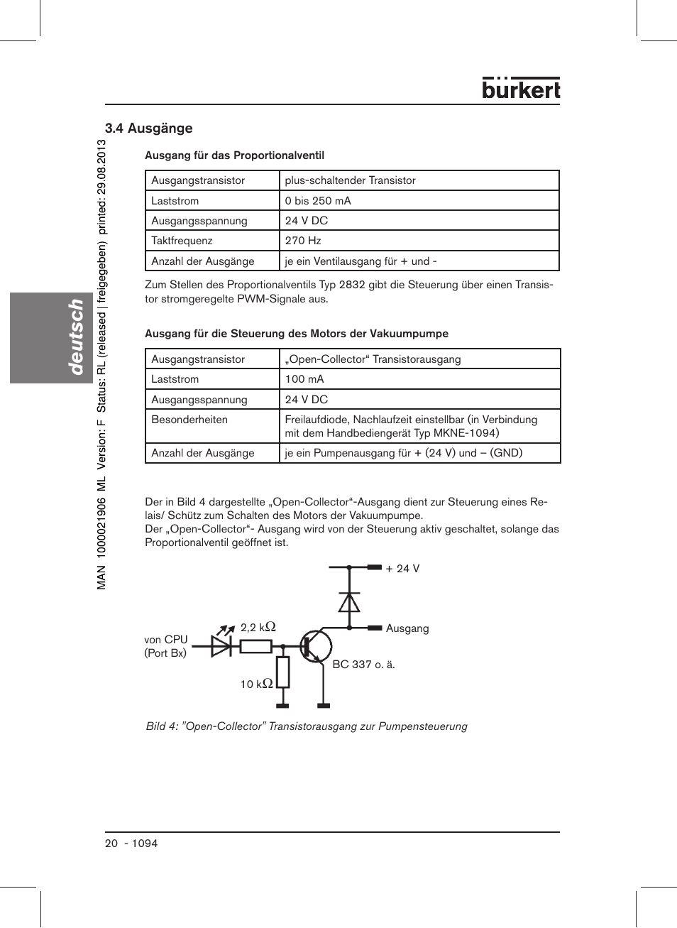 Deutsch | Burkert Type 1094 User Manual | Page 22 / 41