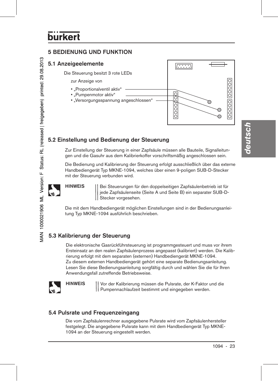 Deutsch | Burkert Type 1094 User Manual | Page 25 / 41