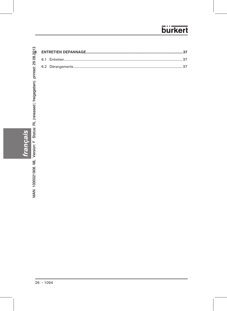Fran çais | Burkert Type 1094 User Manual | Page 28 / 41