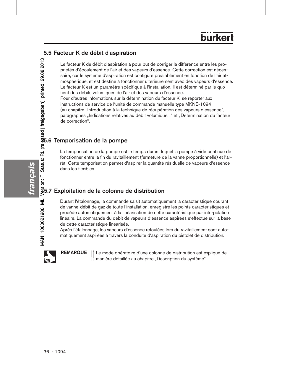 Fran çais | Burkert Type 1094 User Manual | Page 38 / 41