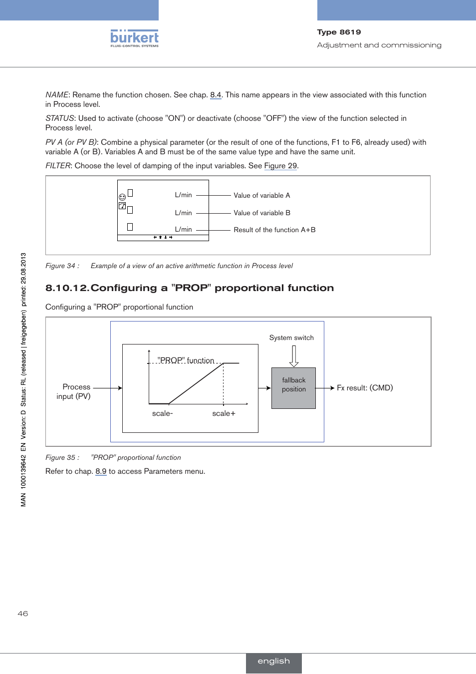 Configuring a "prop" proportional function | Burkert Type 8619 User Manual | Page 48 / 134