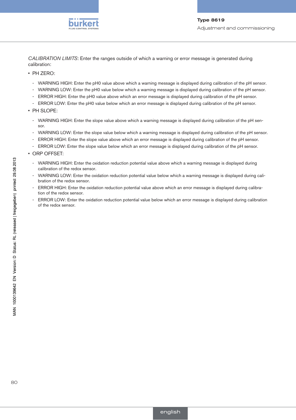 Burkert Type 8619 User Manual | Page 82 / 134