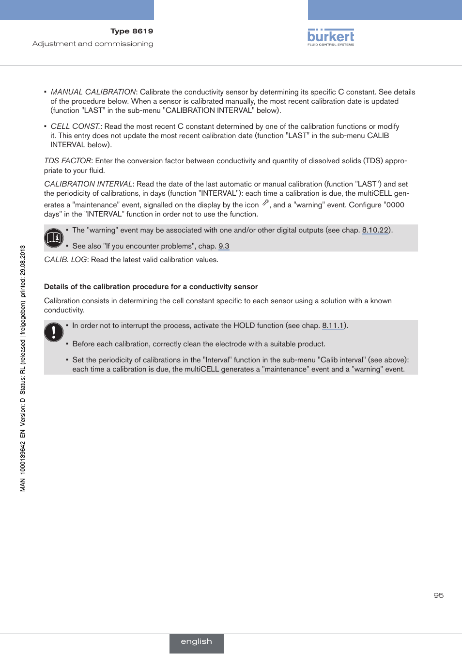 Burkert Type 8619 User Manual | Page 97 / 134