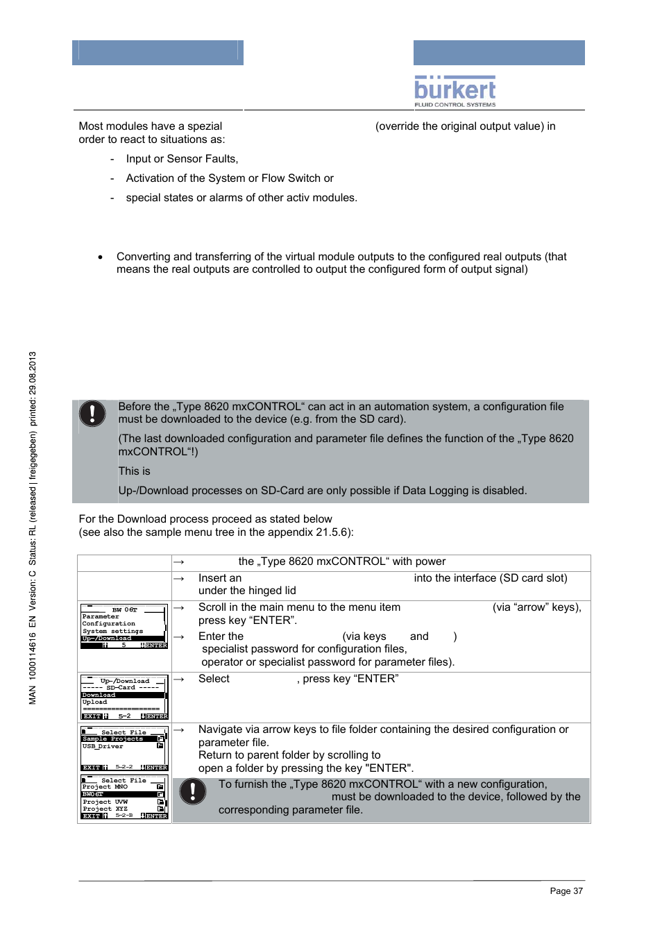 1 download | Burkert Type 8620 User Manual | Page 37 / 177