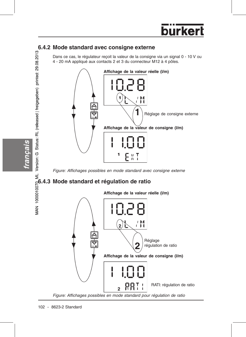 Français | Burkert Type 8623 User Manual | Page 104 / 130