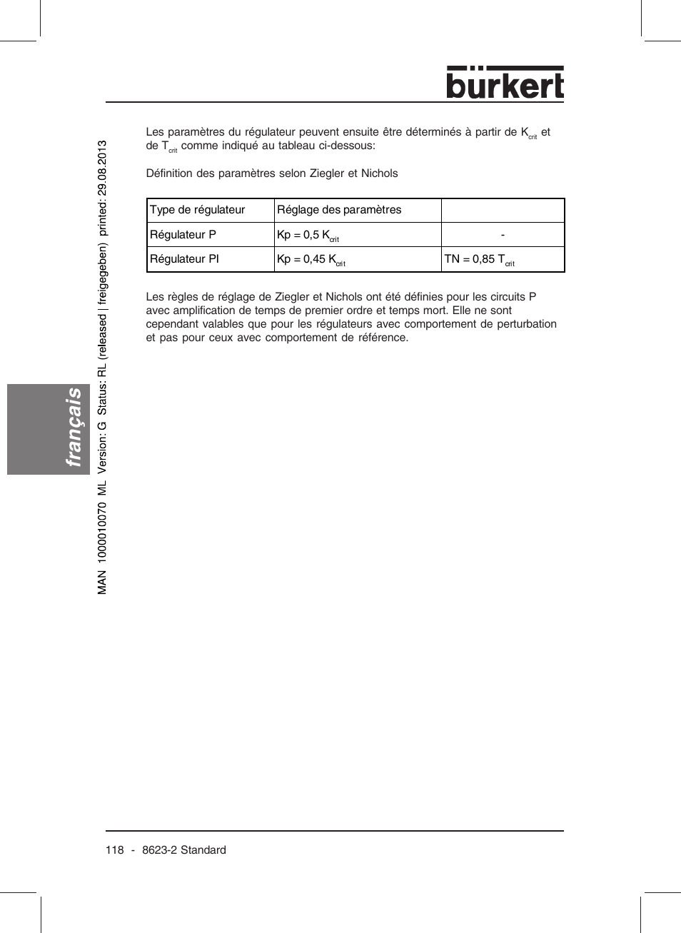 Français | Burkert Type 8623 User Manual | Page 120 / 130