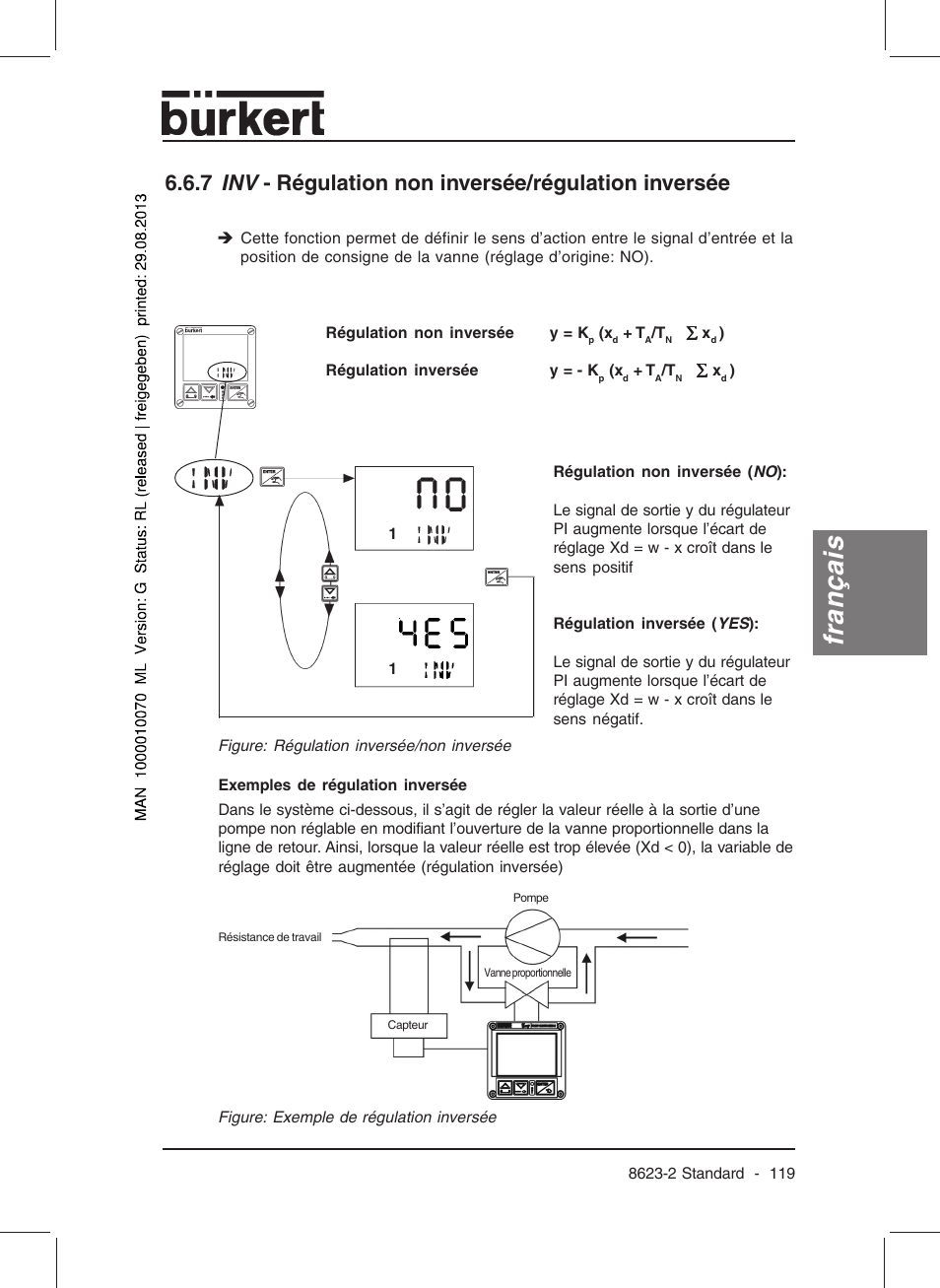 Français | Burkert Type 8623 User Manual | Page 121 / 130