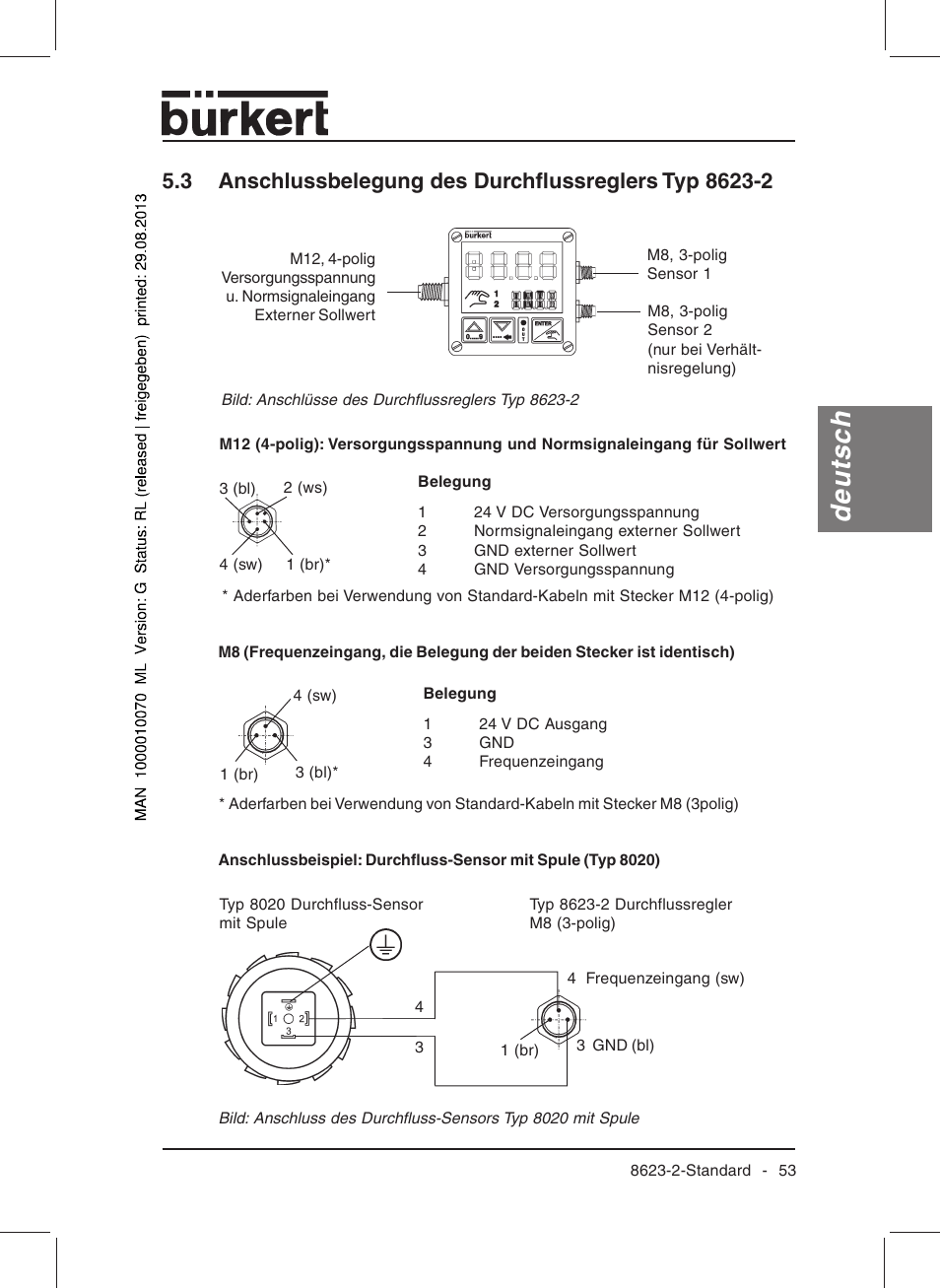 Deutsch | Burkert Type 8623 User Manual | Page 55 / 130