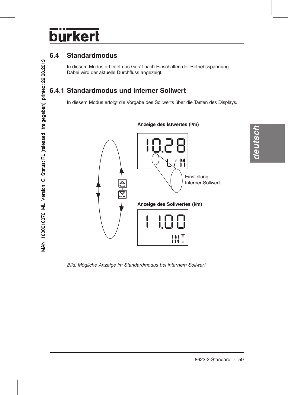 Deutsch | Burkert Type 8623 User Manual | Page 61 / 130