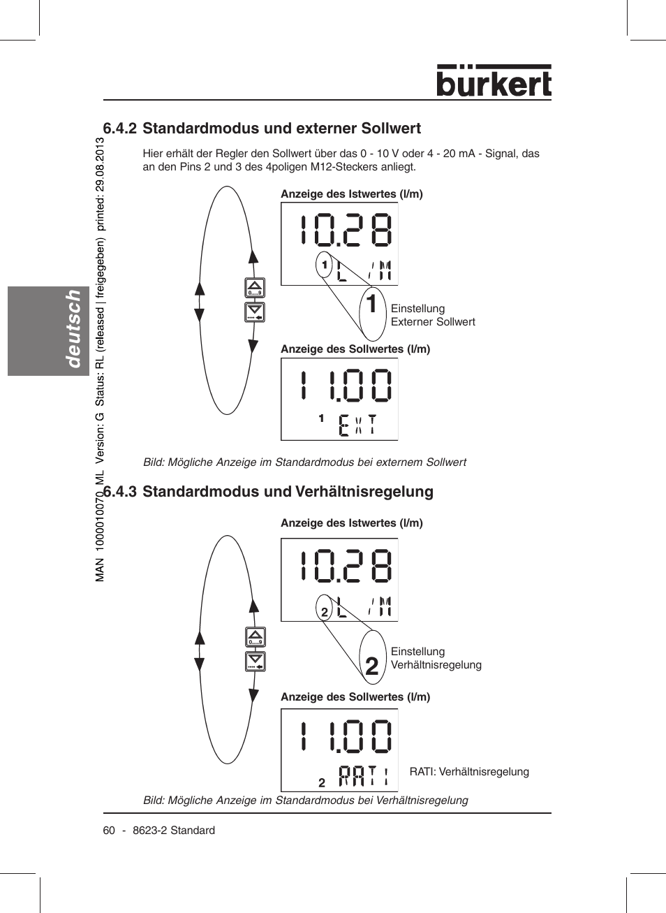 Deutsch | Burkert Type 8623 User Manual | Page 62 / 130