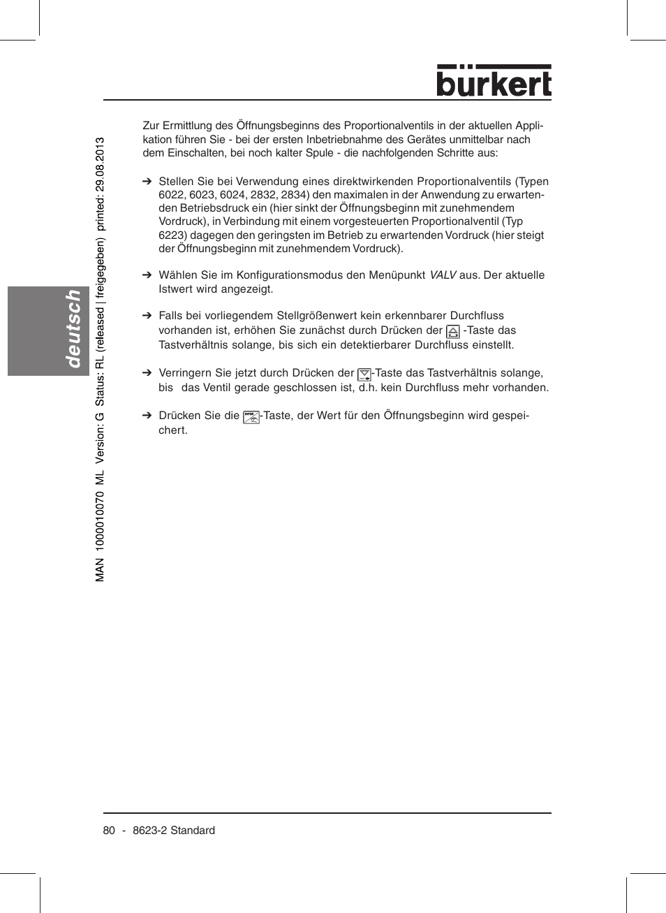 Deutsch | Burkert Type 8623 User Manual | Page 82 / 130