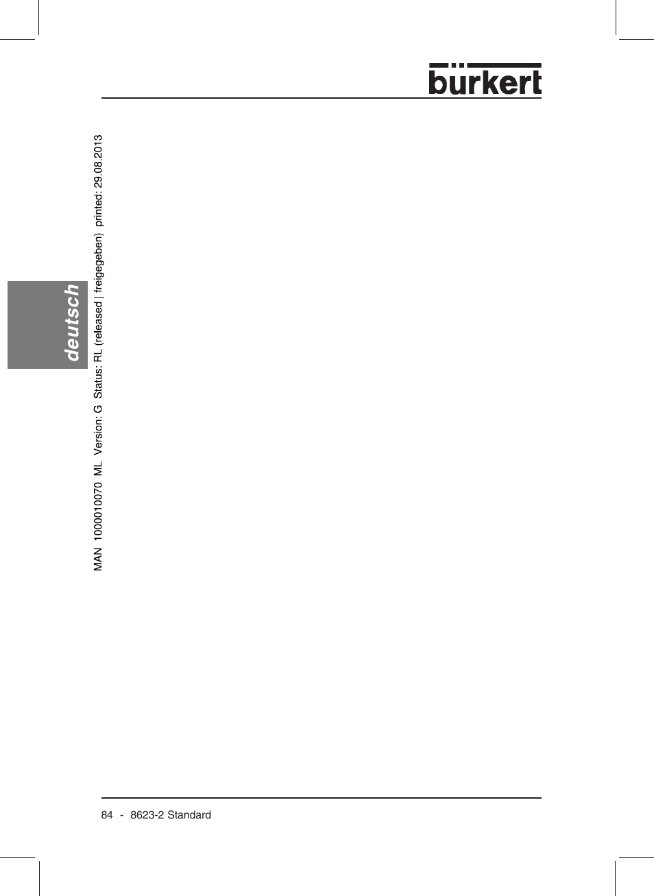 Deutsch | Burkert Type 8623 User Manual | Page 86 / 130