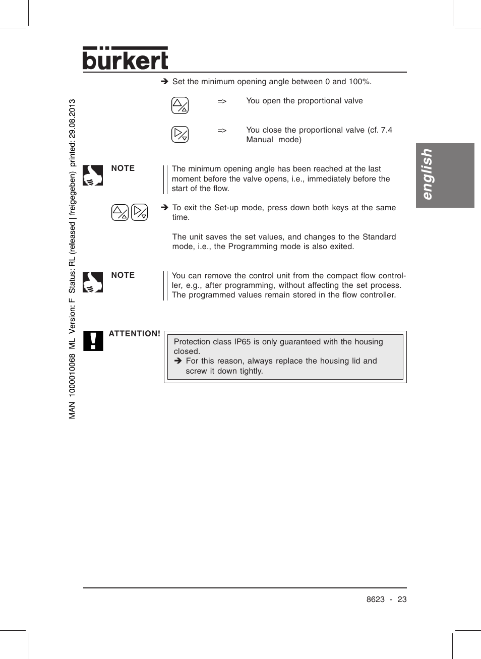 English | Burkert Type 8623 User Manual | Page 25 / 90