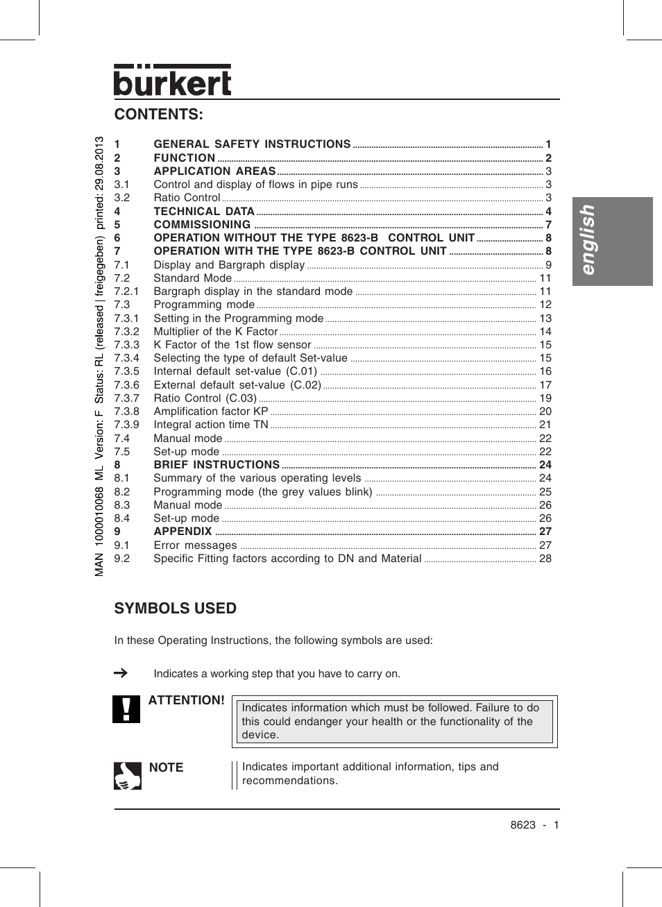Burkert Type 8623 User Manual | Page 3 / 90