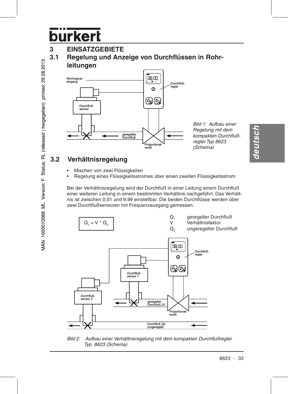 Deutsch, 2 verhältnisregelung | Burkert Type 8623 User Manual | Page 35 / 90
