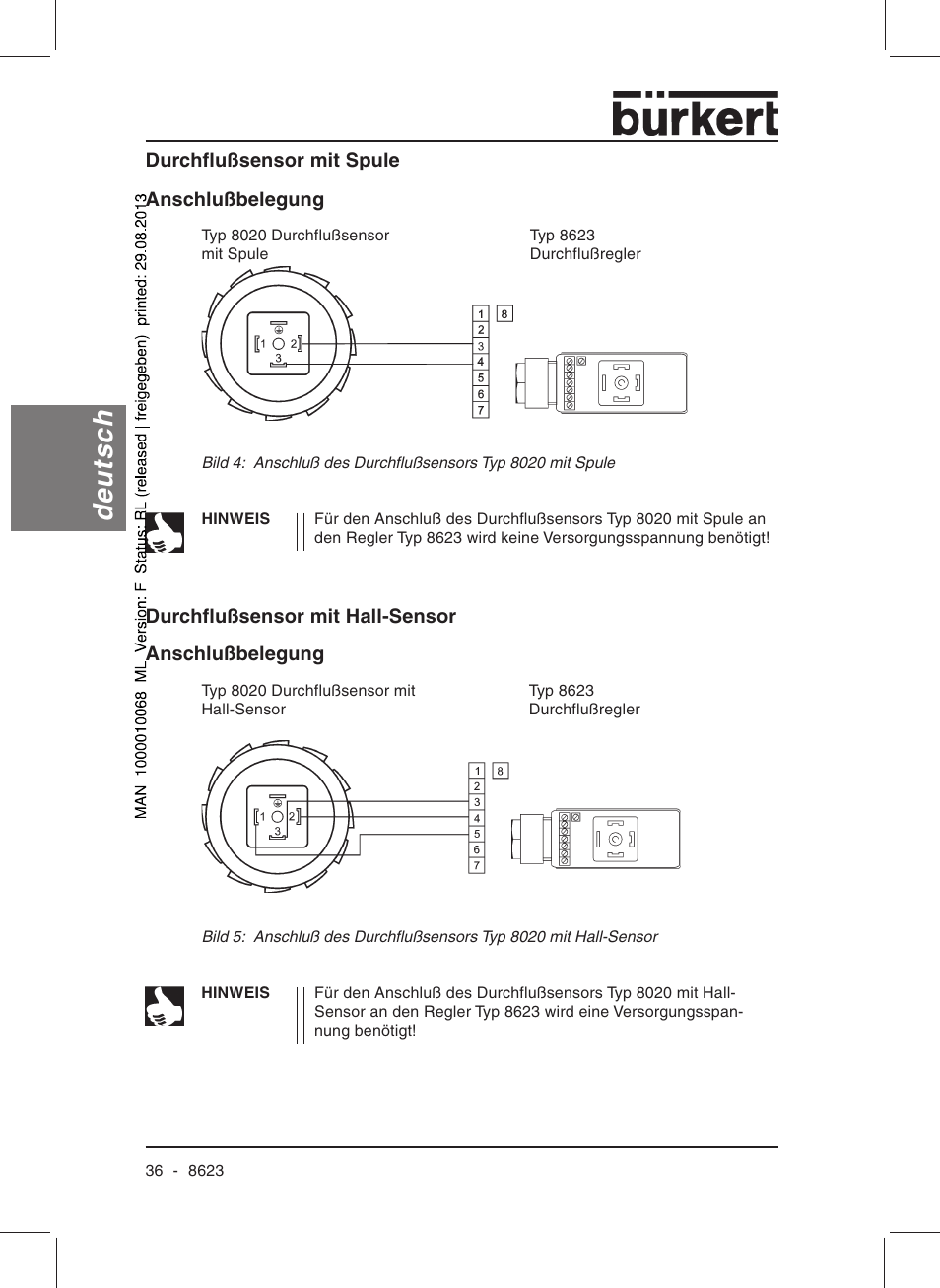 Deutsch | Burkert Type 8623 User Manual | Page 38 / 90