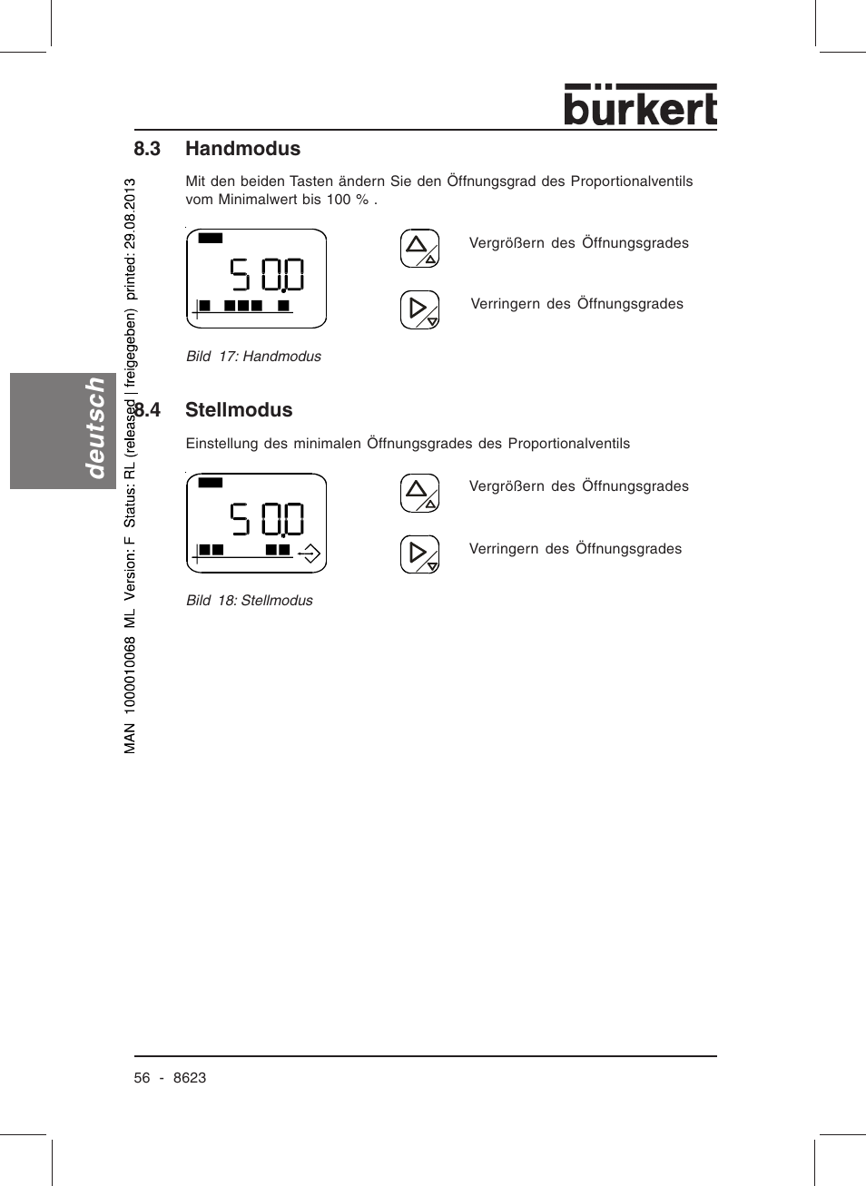 Deutsch | Burkert Type 8623 User Manual | Page 58 / 90