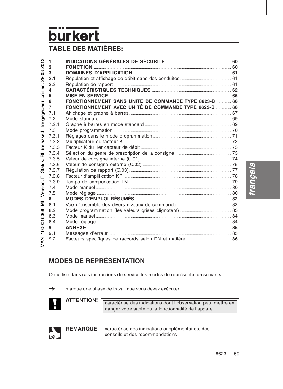 Burkert Type 8623 User Manual | Page 61 / 90