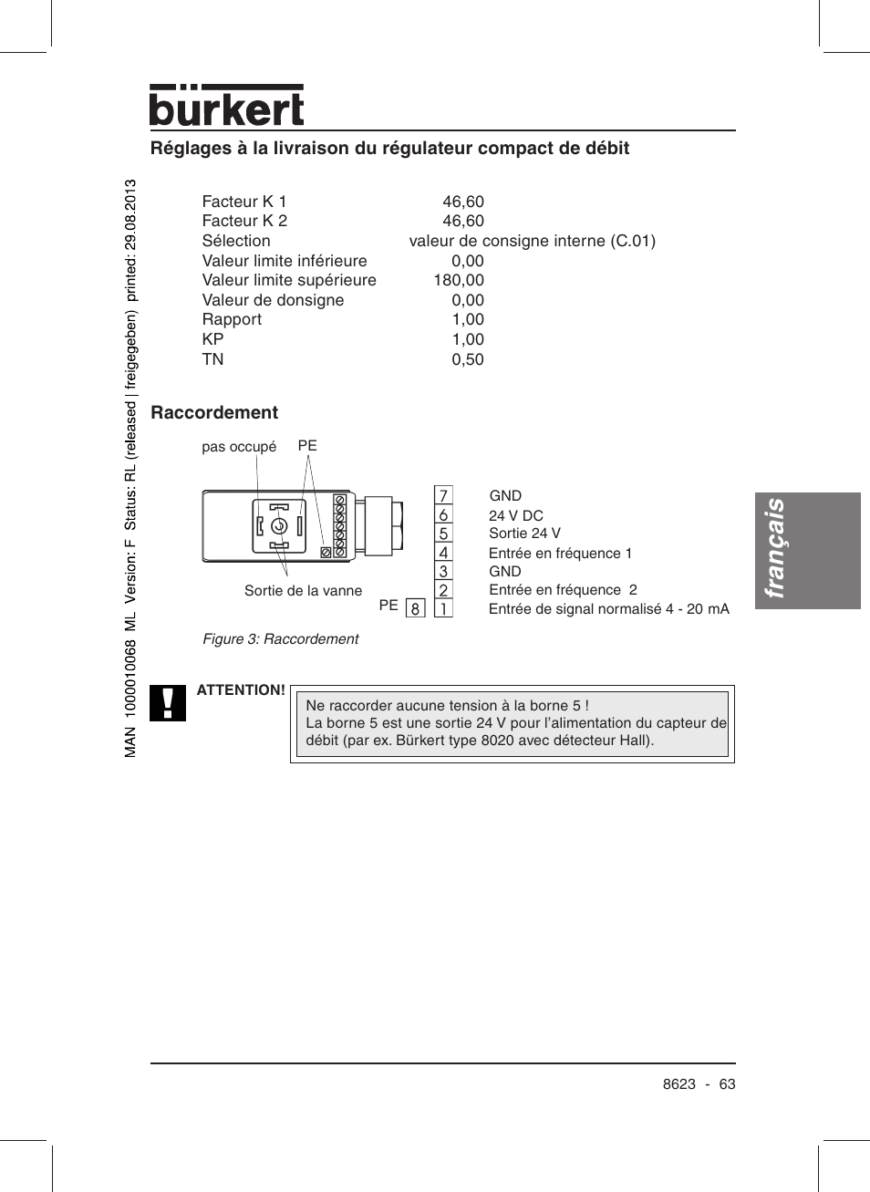 Français | Burkert Type 8623 User Manual | Page 65 / 90
