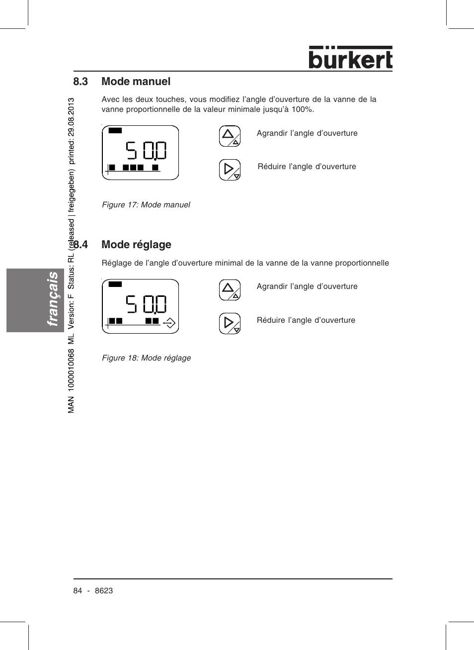 Français | Burkert Type 8623 User Manual | Page 86 / 90