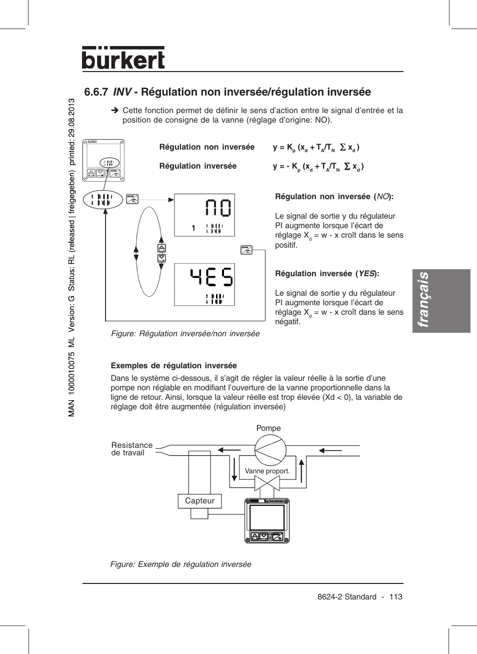 Français | Burkert Type 8624 User Manual | Page 115 / 124