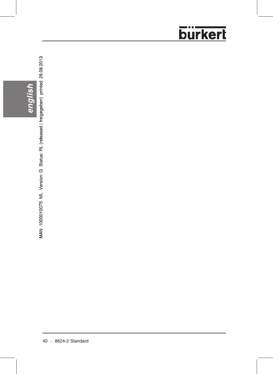 English | Burkert Type 8624 User Manual | Page 42 / 124