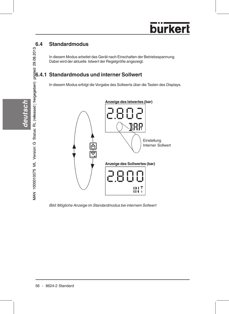 Deutsch | Burkert Type 8624 User Manual | Page 58 / 124