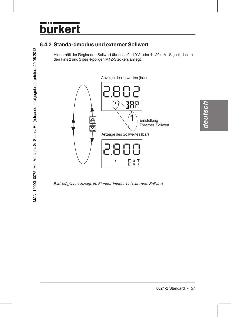 Deutsch | Burkert Type 8624 User Manual | Page 59 / 124