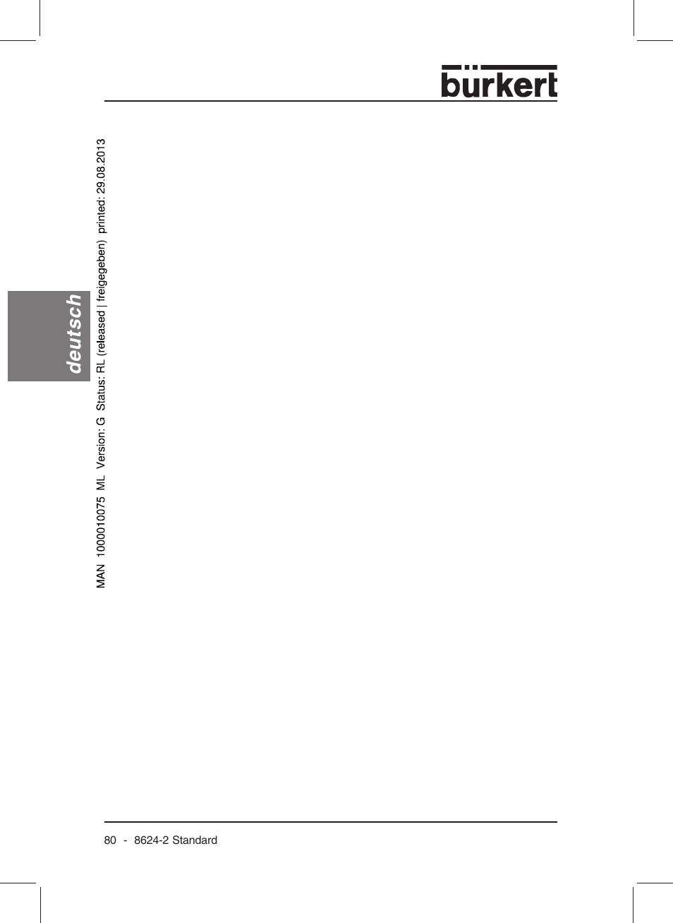 Deutsch | Burkert Type 8624 User Manual | Page 82 / 124