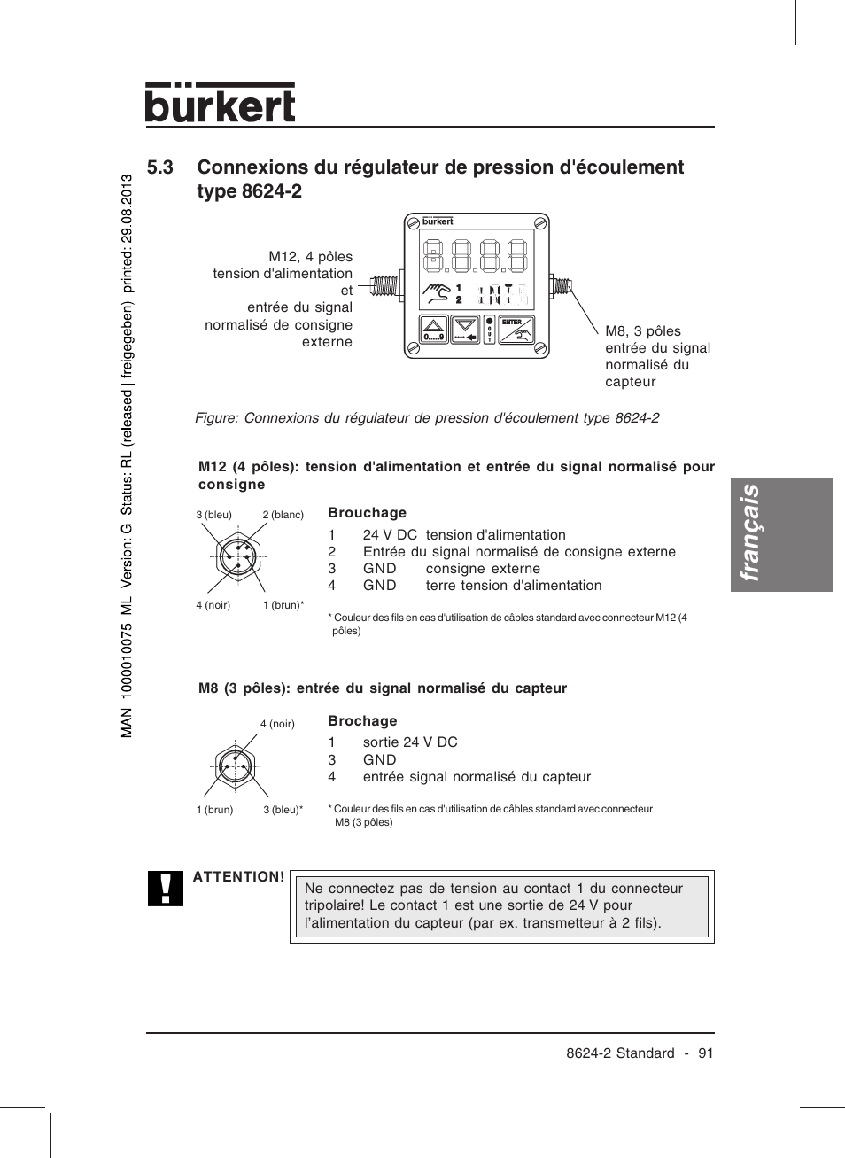Français | Burkert Type 8624 User Manual | Page 93 / 124