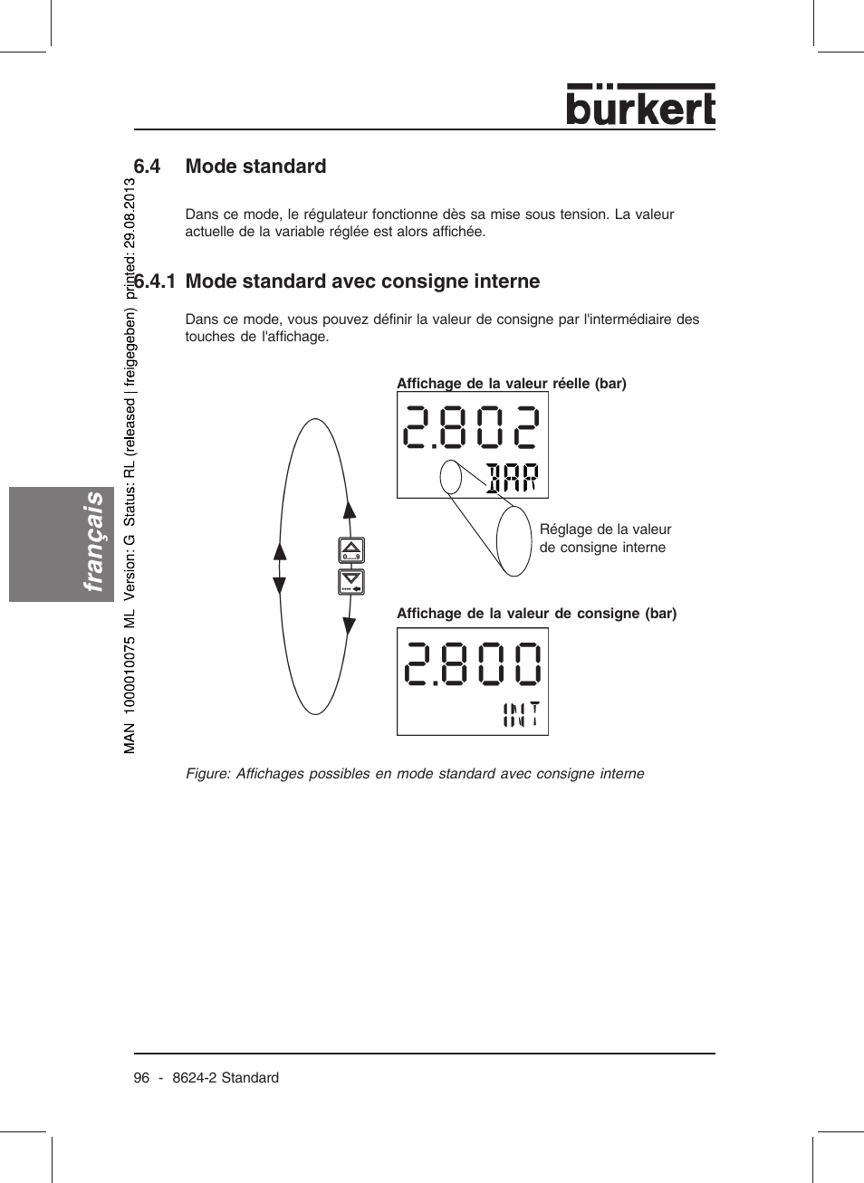 Français | Burkert Type 8624 User Manual | Page 98 / 124