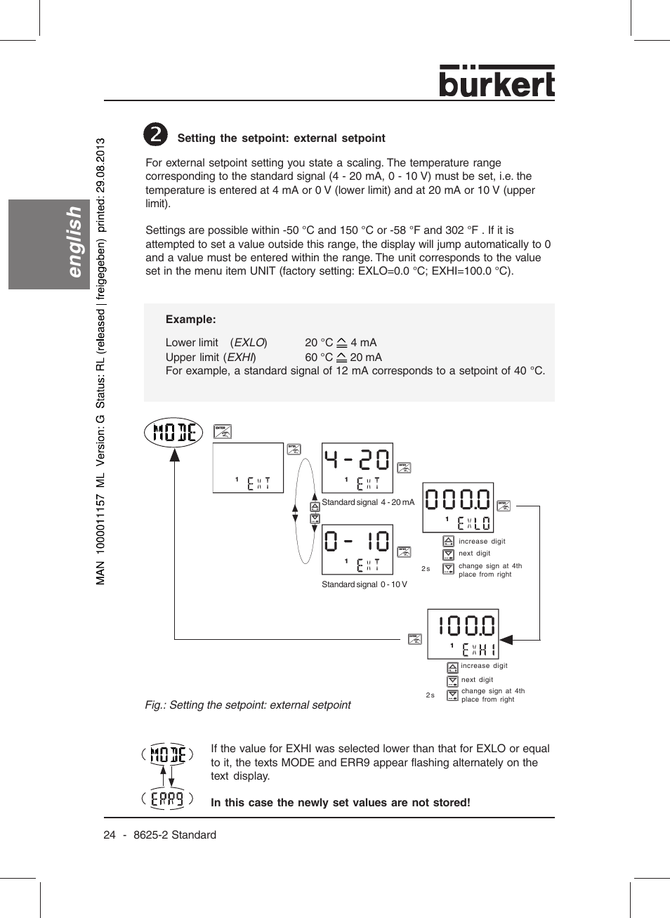 English | Burkert Type 8625 User Manual | Page 26 / 118