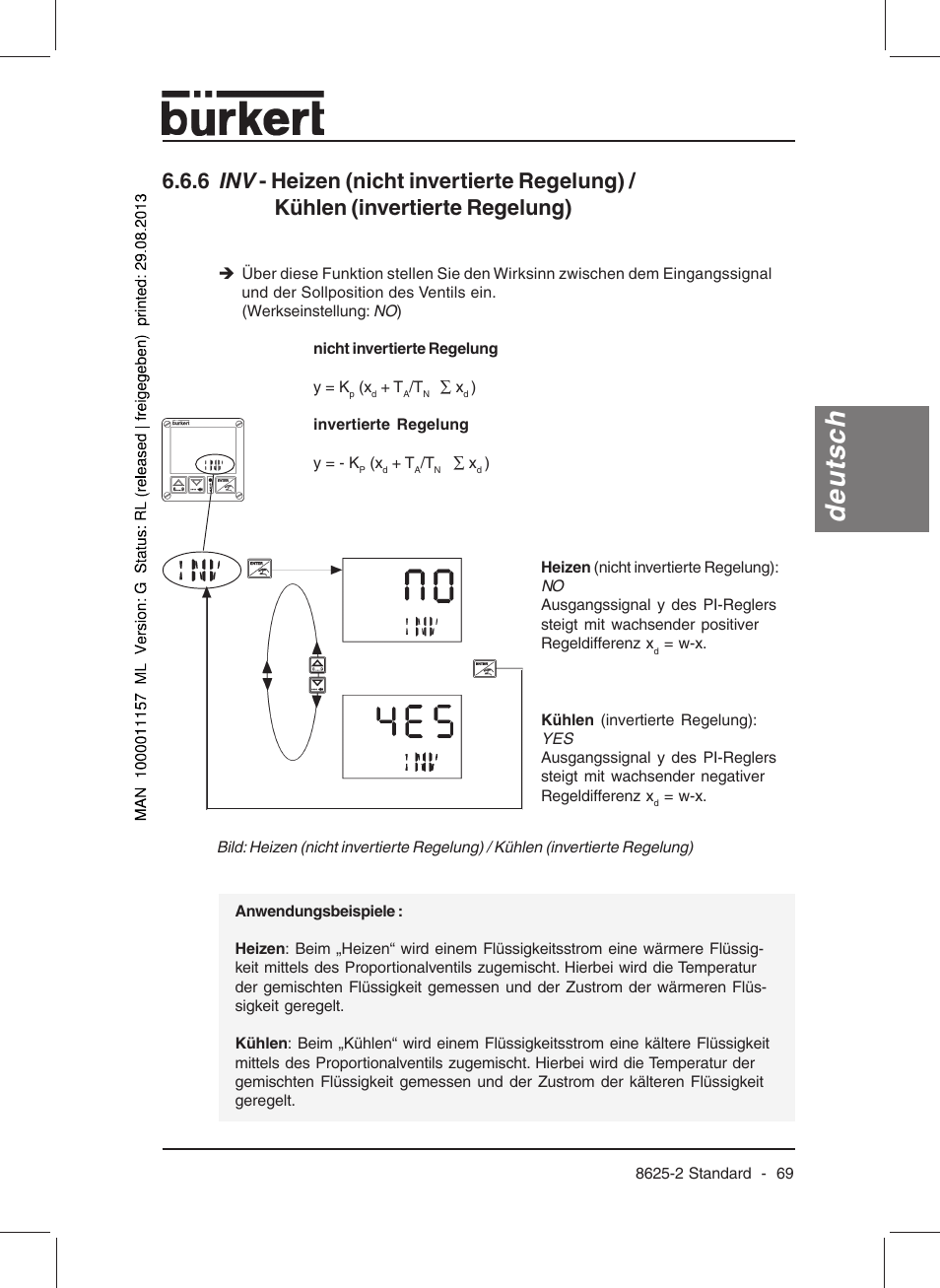 Deutsch | Burkert Type 8625 User Manual | Page 71 / 118