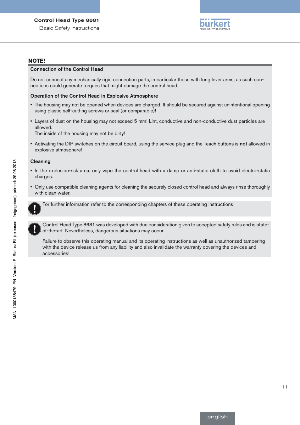 Burkert Type 8681 User Manual | Page 11 / 90